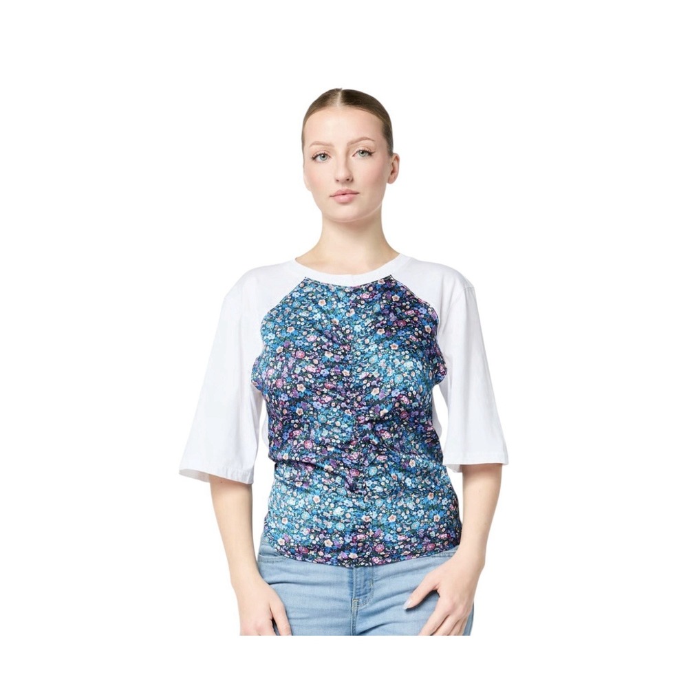 New Sandro Women's Top Size 1 Open Back Floral Cotton Coquette Luxury Designer